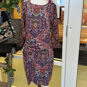 Gretchen Scott Jersey Corset Dress - Pleasantly Paisley Size Large